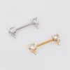HALLOWEEN CZ DEVIL HEART WITH SMALL HORNS 316L SURGICAL STEEL NIPPLE RING